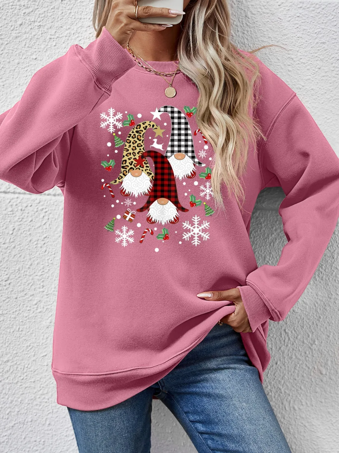 Faceless Gnomes Graphic Drop Shoulder Sweatshirt (9 Colors)
