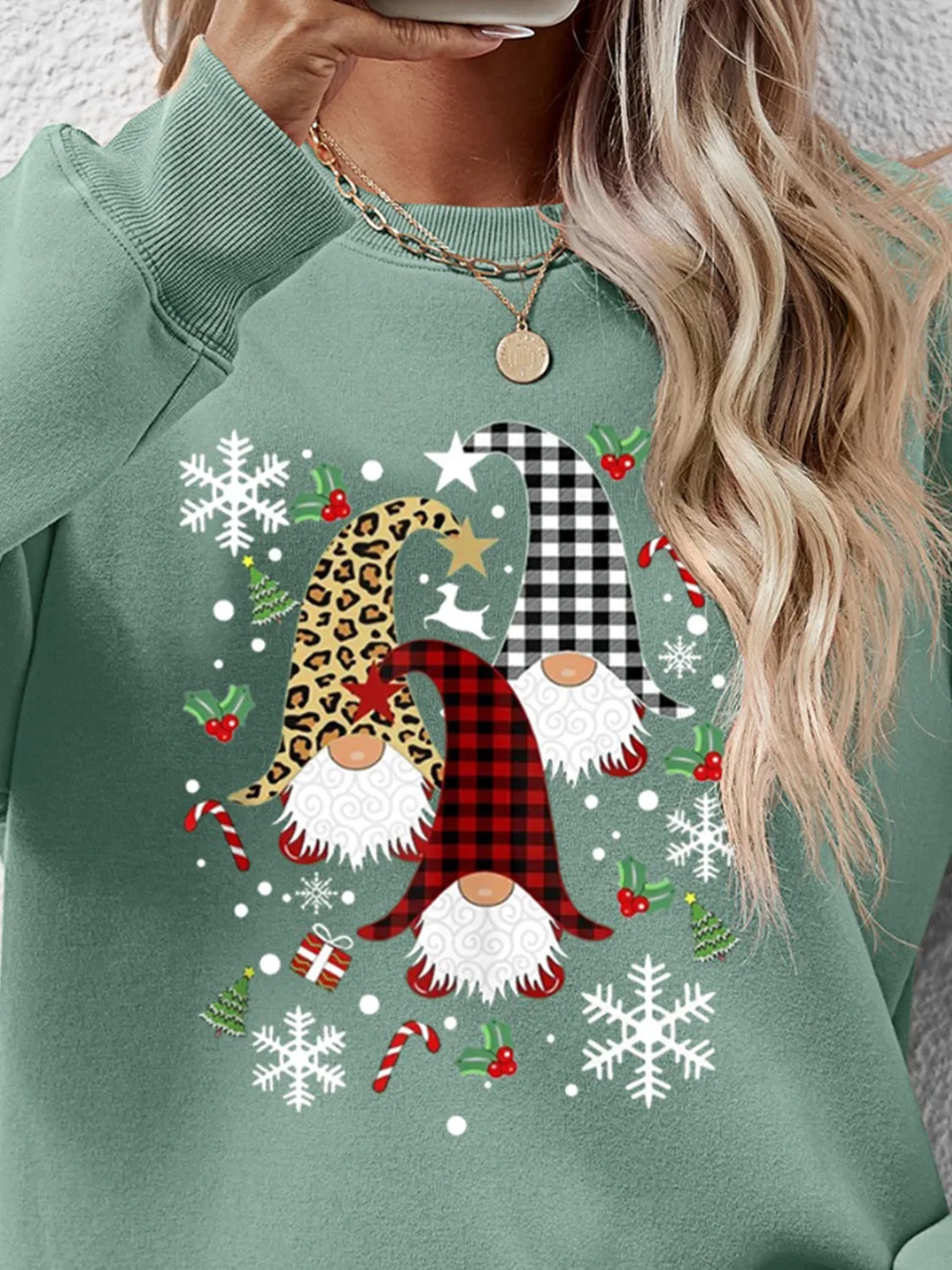Faceless Gnomes Graphic Drop Shoulder Sweatshirt (9 Colors)