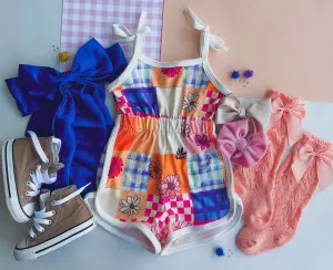 fall patchwork romper