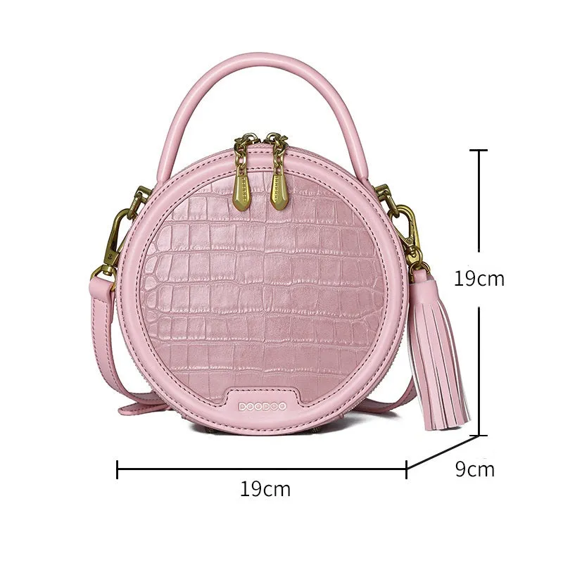 Fashion Crocodile Pattern Small Round Bag