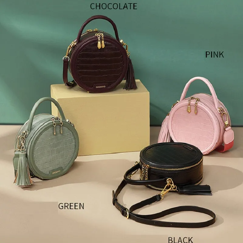 Fashion Crocodile Pattern Small Round Bag