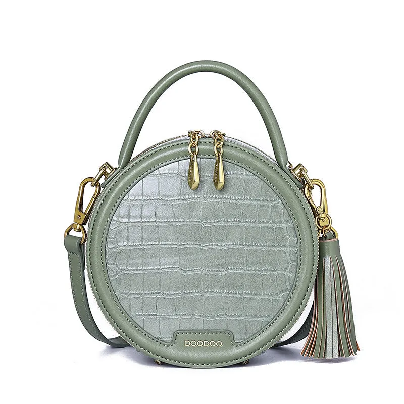 Fashion Crocodile Pattern Small Round Bag