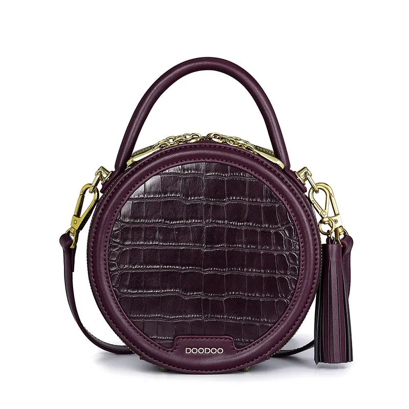 Fashion Crocodile Pattern Small Round Bag