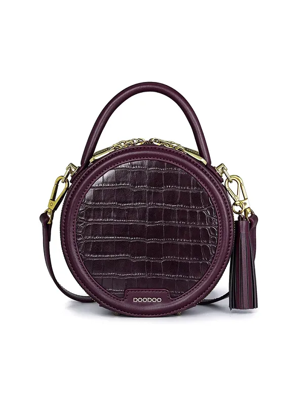 Fashion Crocodile Pattern Small Round Bag