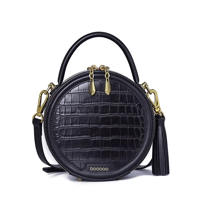 Fashion Crocodile Pattern Small Round Bag