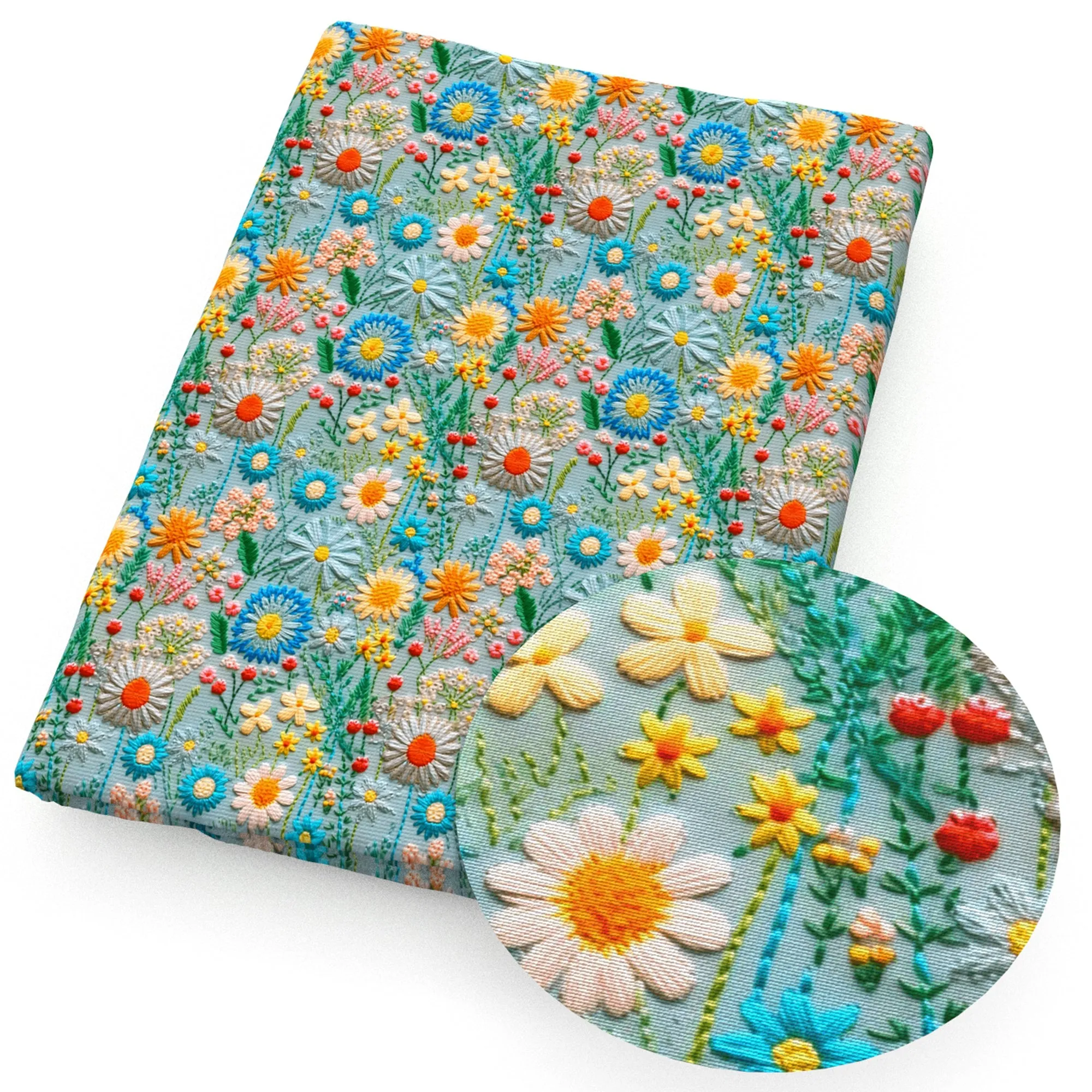faux embroidery fabric