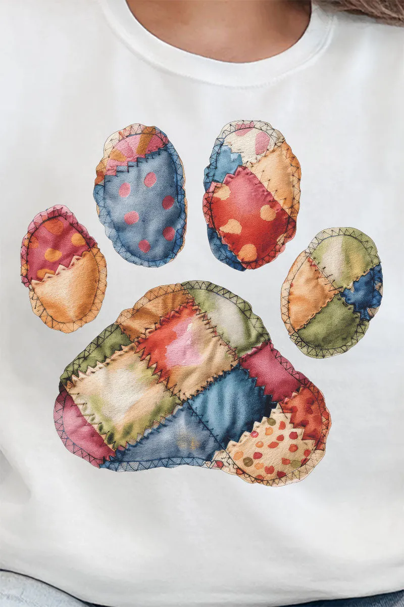 Faux Patchwork Paw Unisex NuBlend Crew Sweatshirt