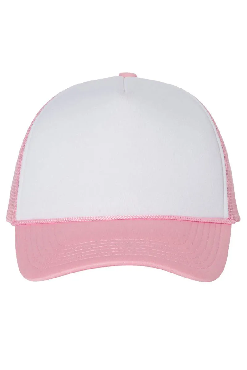 Faux Patchwork Red Bow Foam Mesh Back Trucker Cap