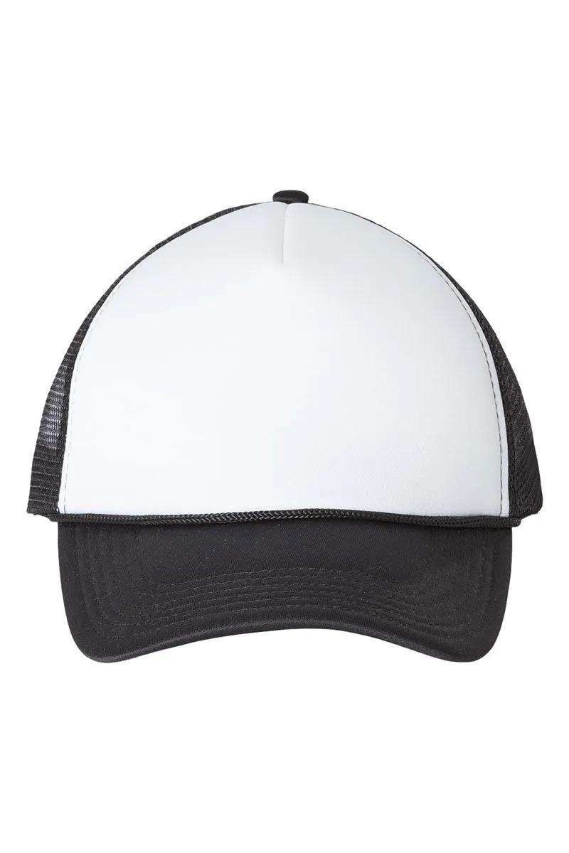 Faux Patchwork Red Bow Foam Mesh Back Trucker Cap