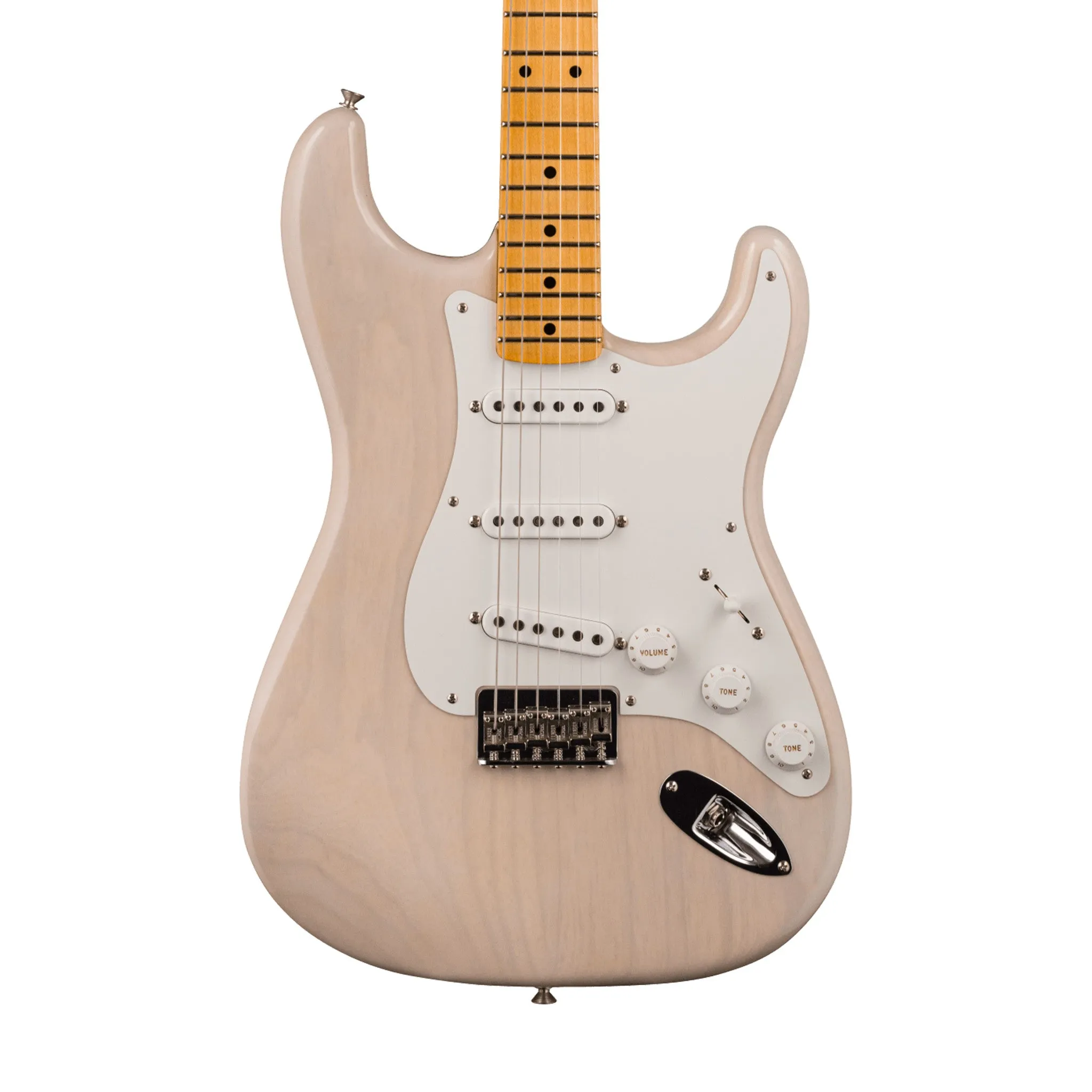 Fender Custom Shop Vintage Custom 1955 Hardtail Stratocaster Electric Guitar, Aged White Blonde