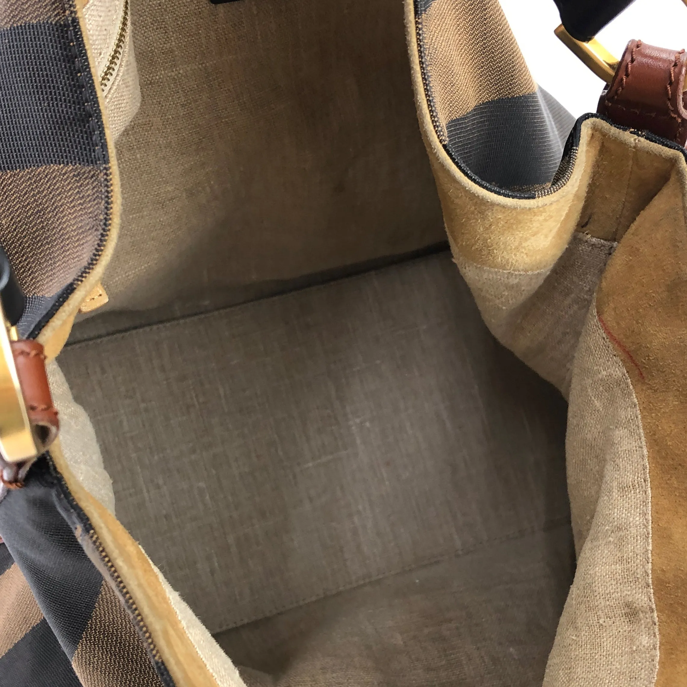 FENDI Pecan pattern Totebag Shoulder bag Brown Vintage Old 23mh2b
