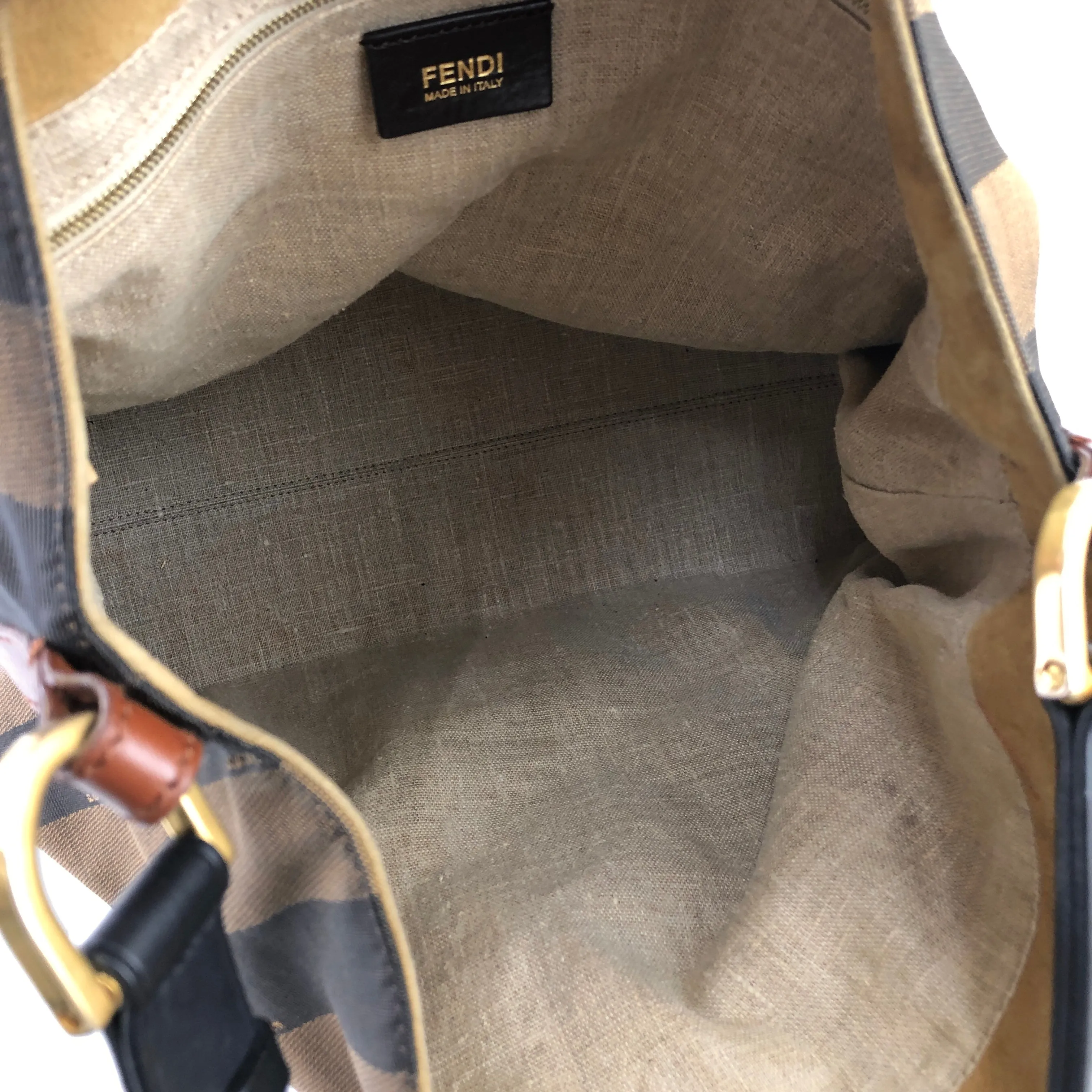 FENDI Pecan pattern Totebag Shoulder bag Brown Vintage Old 23mh2b