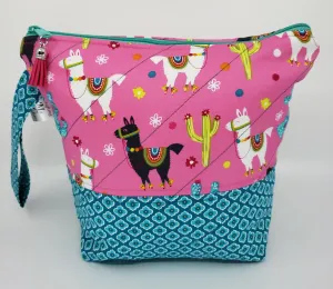 Festive Llamas - Project Bag - Small