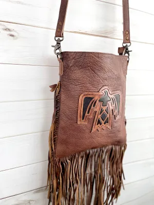 Firebird Leather Fringe Bag