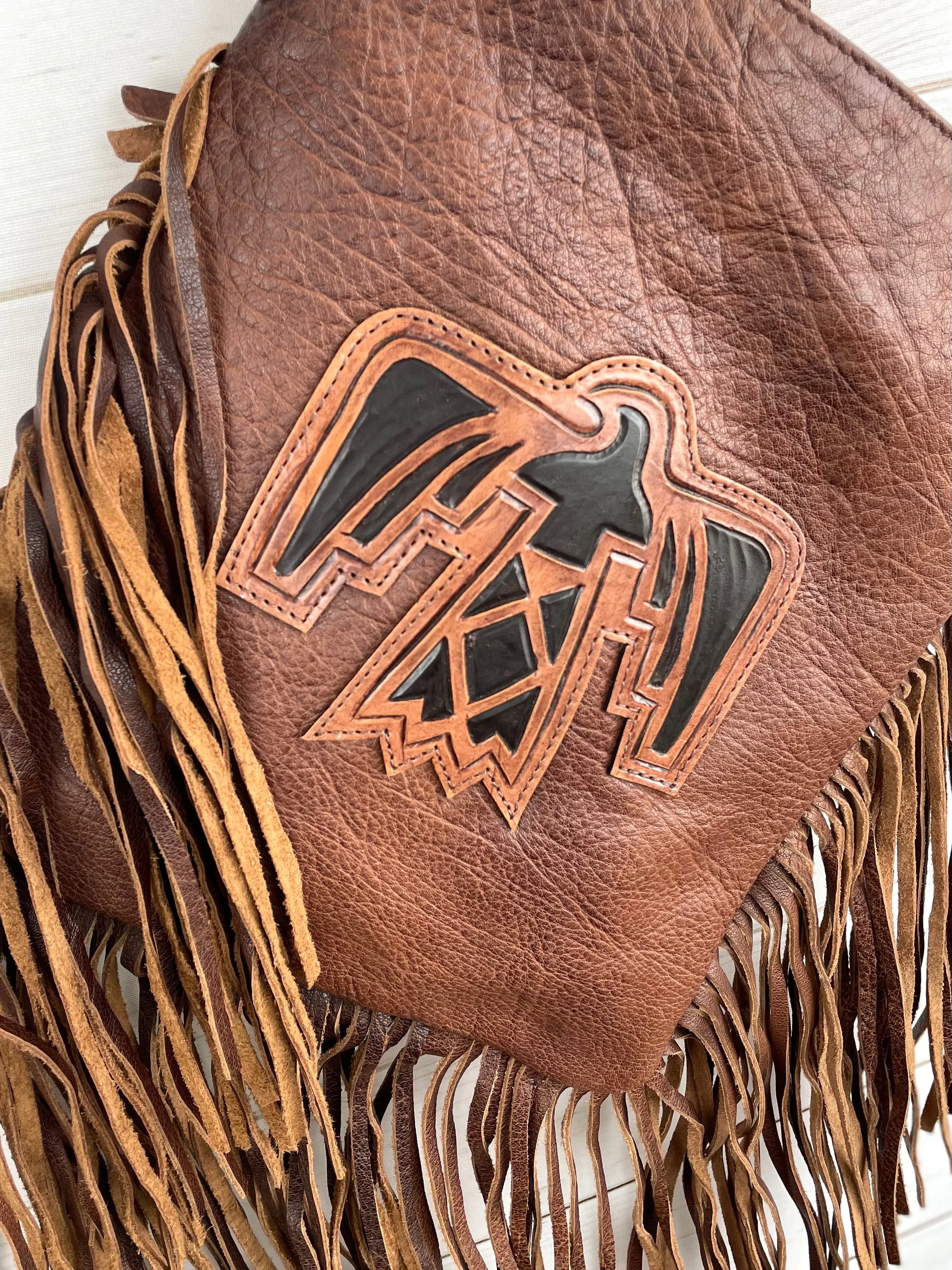 Firebird Leather Fringe Bag