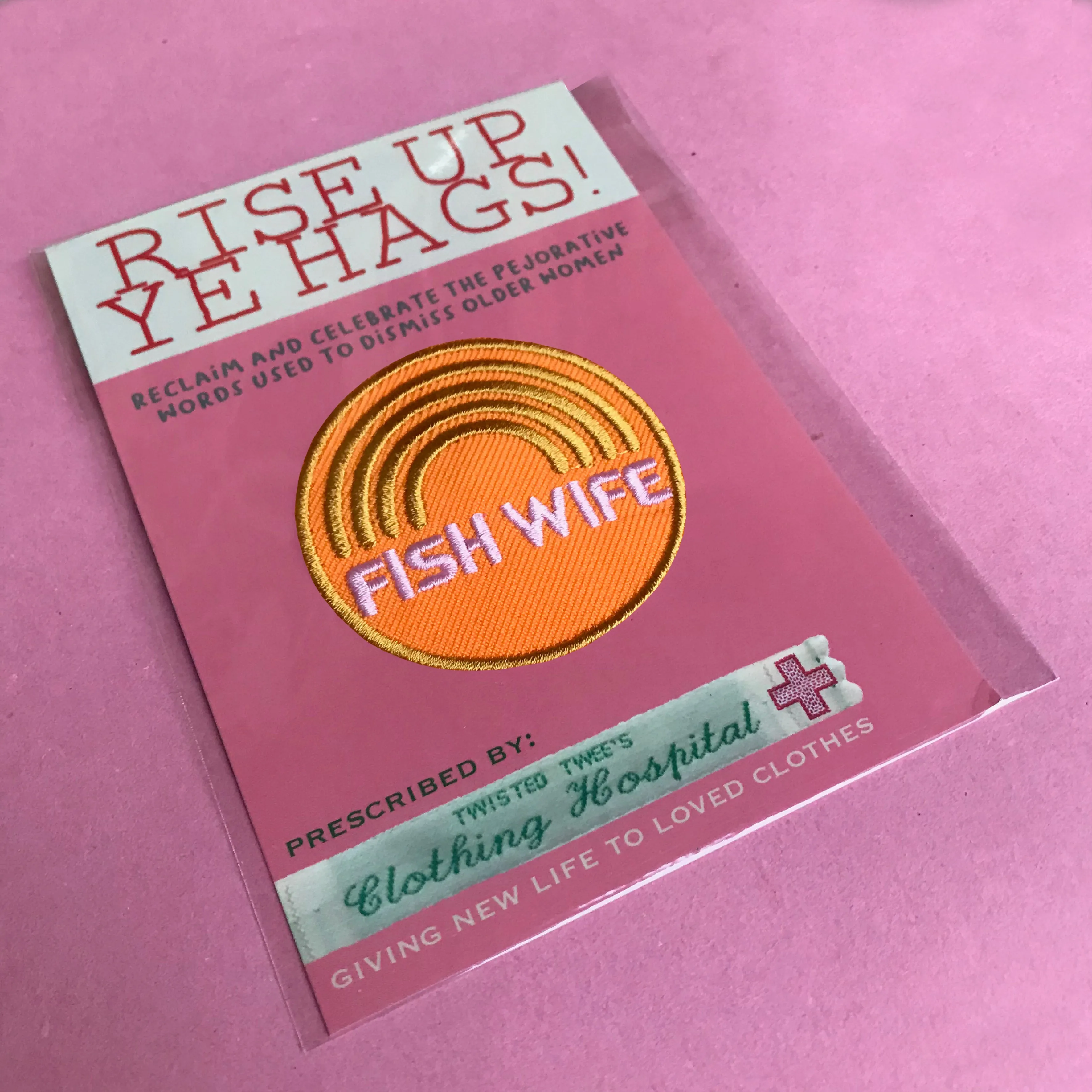 FISHWIFE iron on clothes patch from the Hag Range