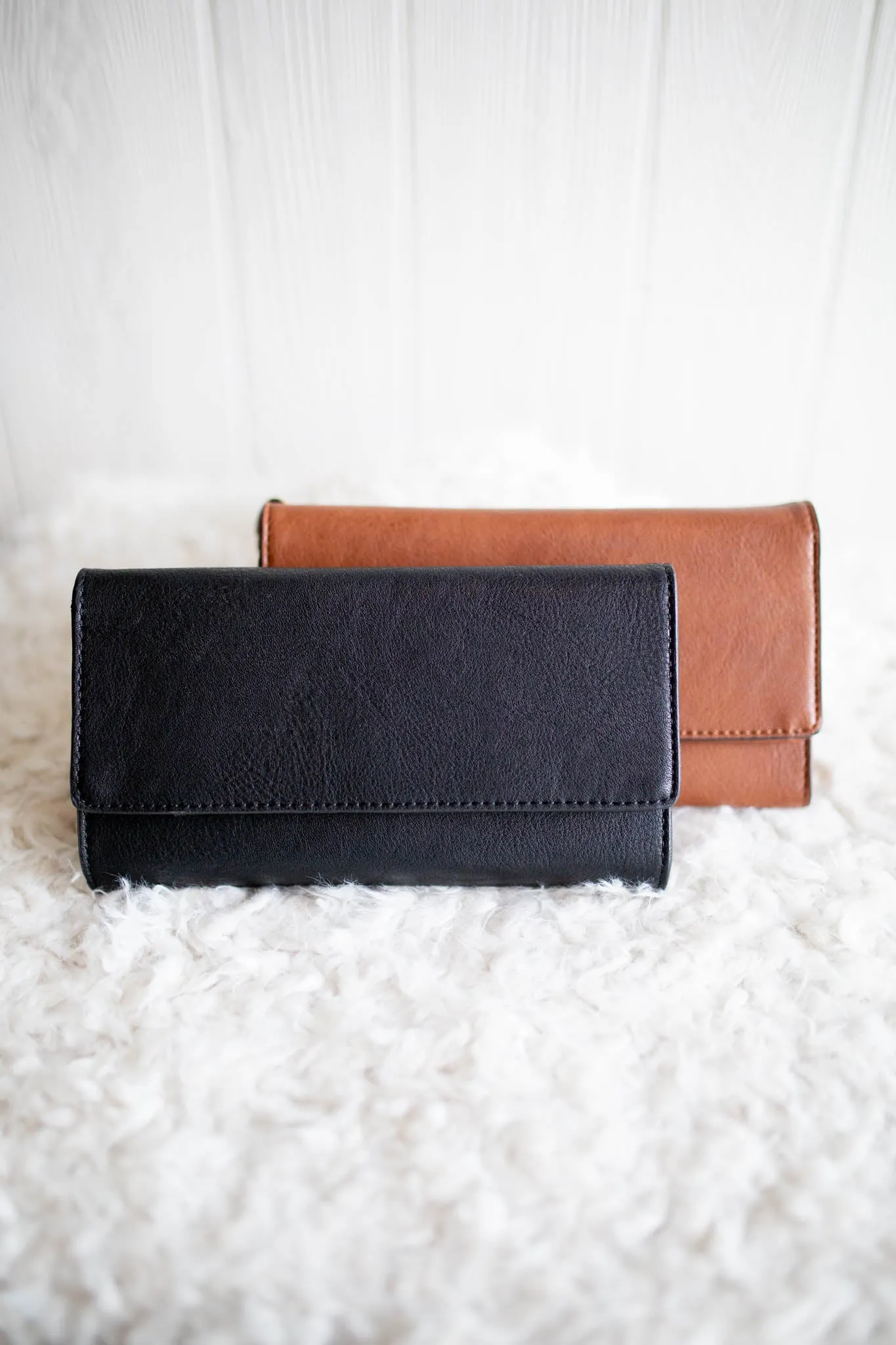 Flap Over Wristlet Wallet, BLACK or BROWN