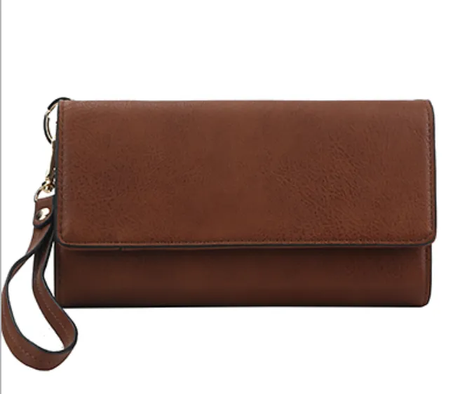 Flap Over Wristlet Wallet, BLACK or BROWN