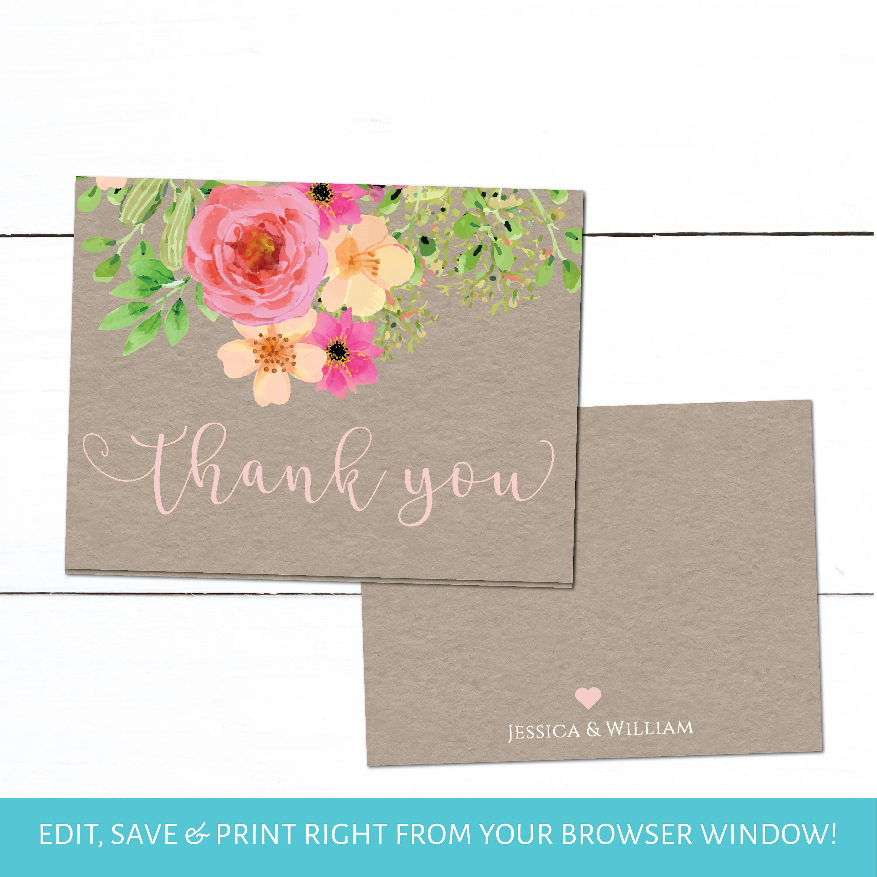 Floral Kraft Bridal Shower Invitation Set | Bridal Shower Invitation | Bridal Registry | Wedding Shower Invitation | Bridal Shower Game