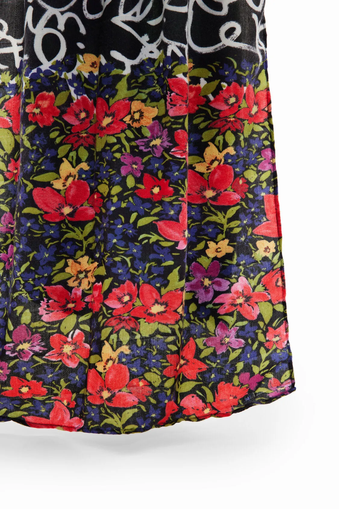 Floral patchwork rectangular foulard