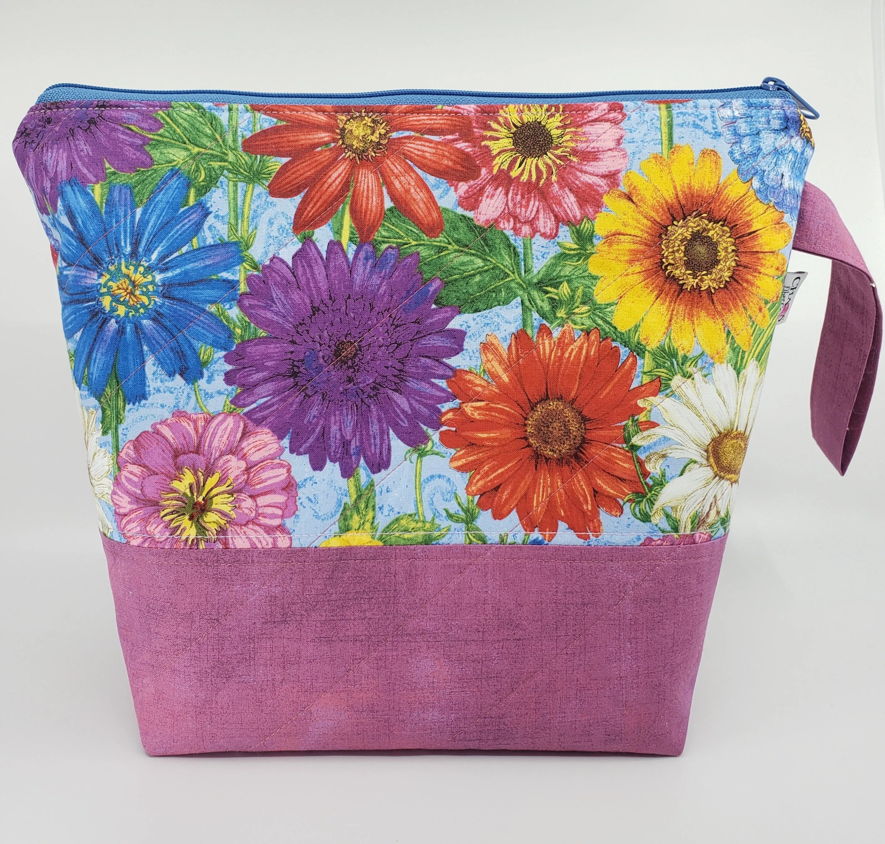 Flower Garden - Red - Project Bag - Medium