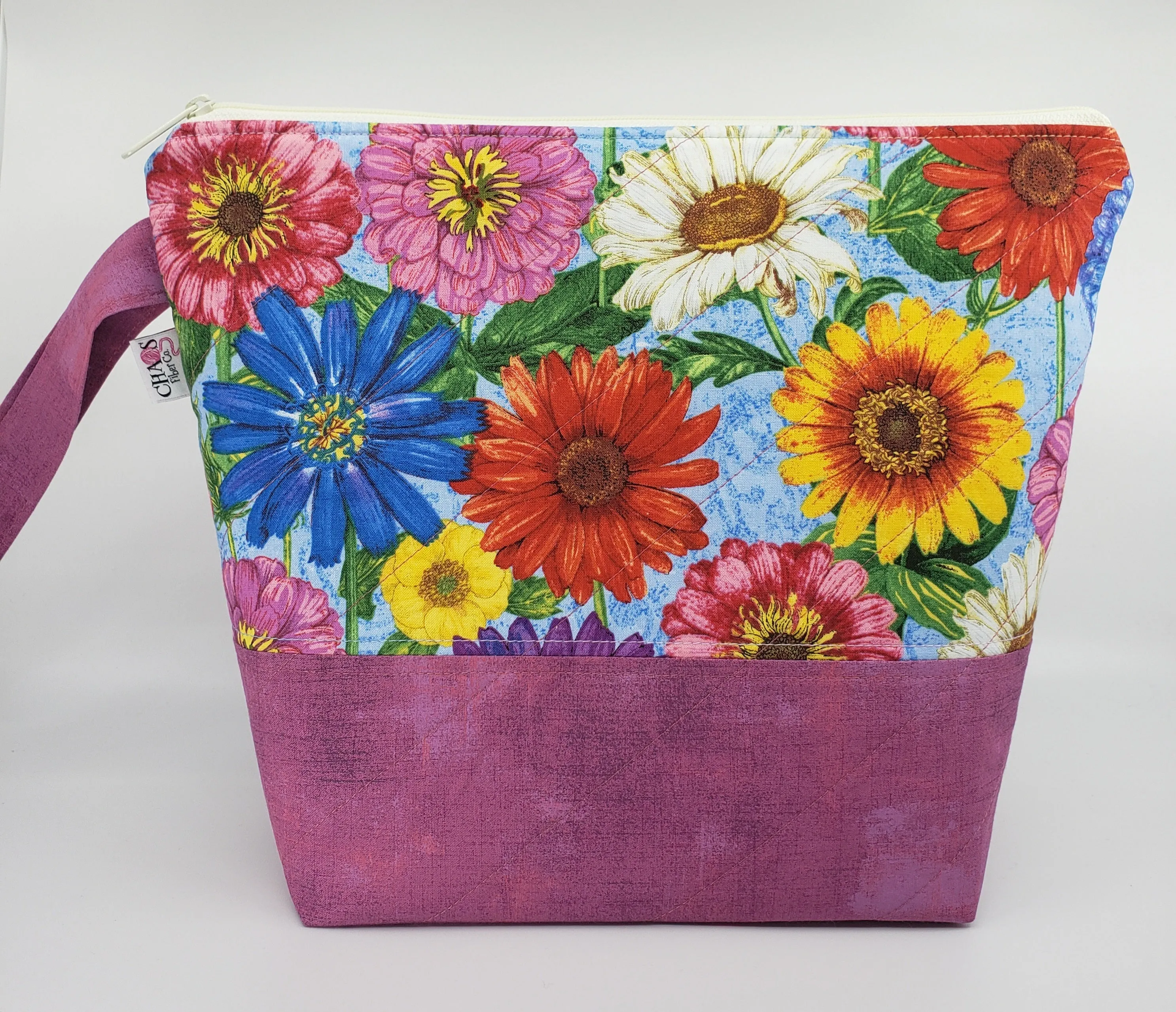 Flower Garden - Red - Project Bag - Medium