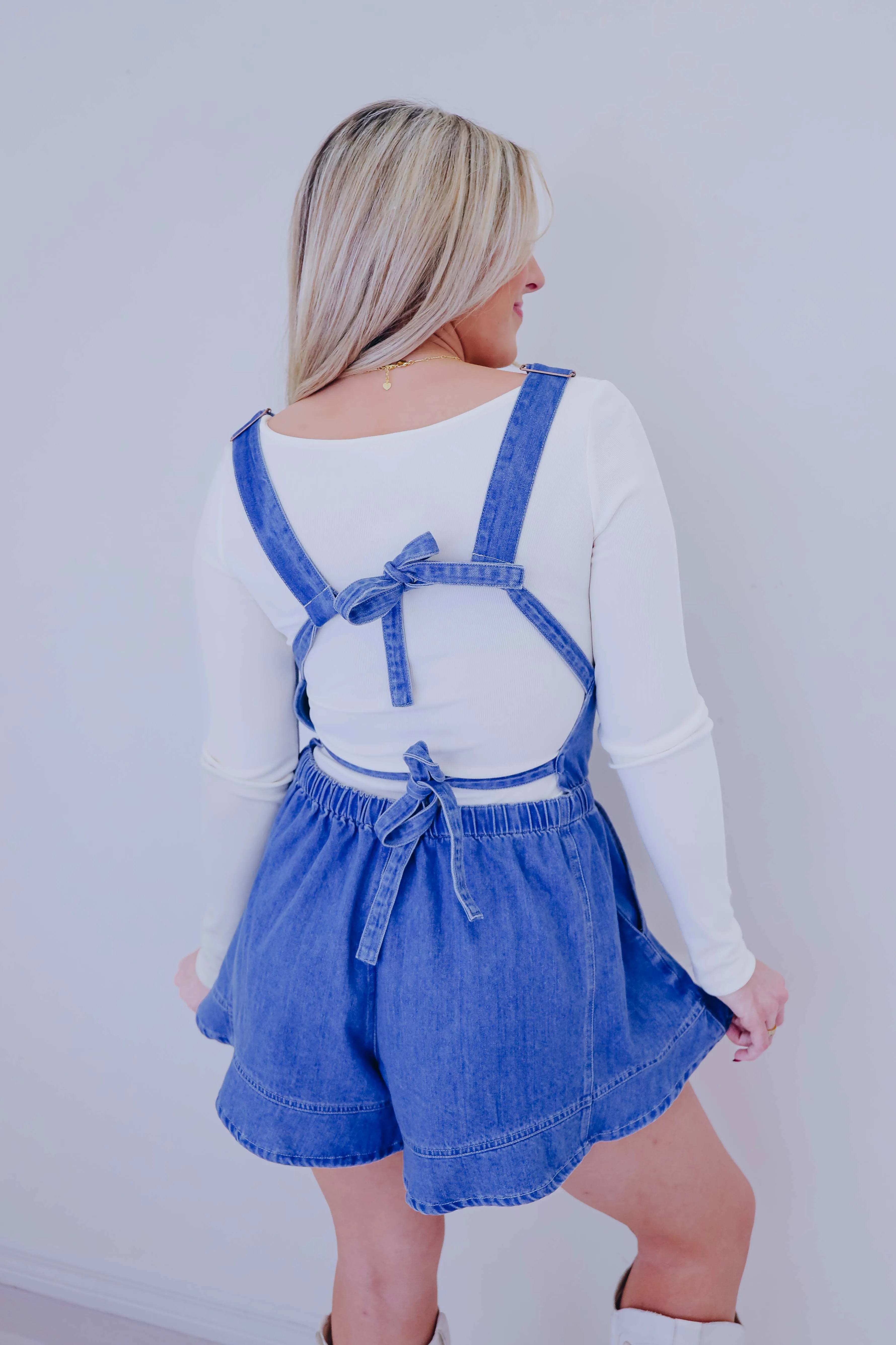 Frilly Femme Ruffle Hem Shortalls