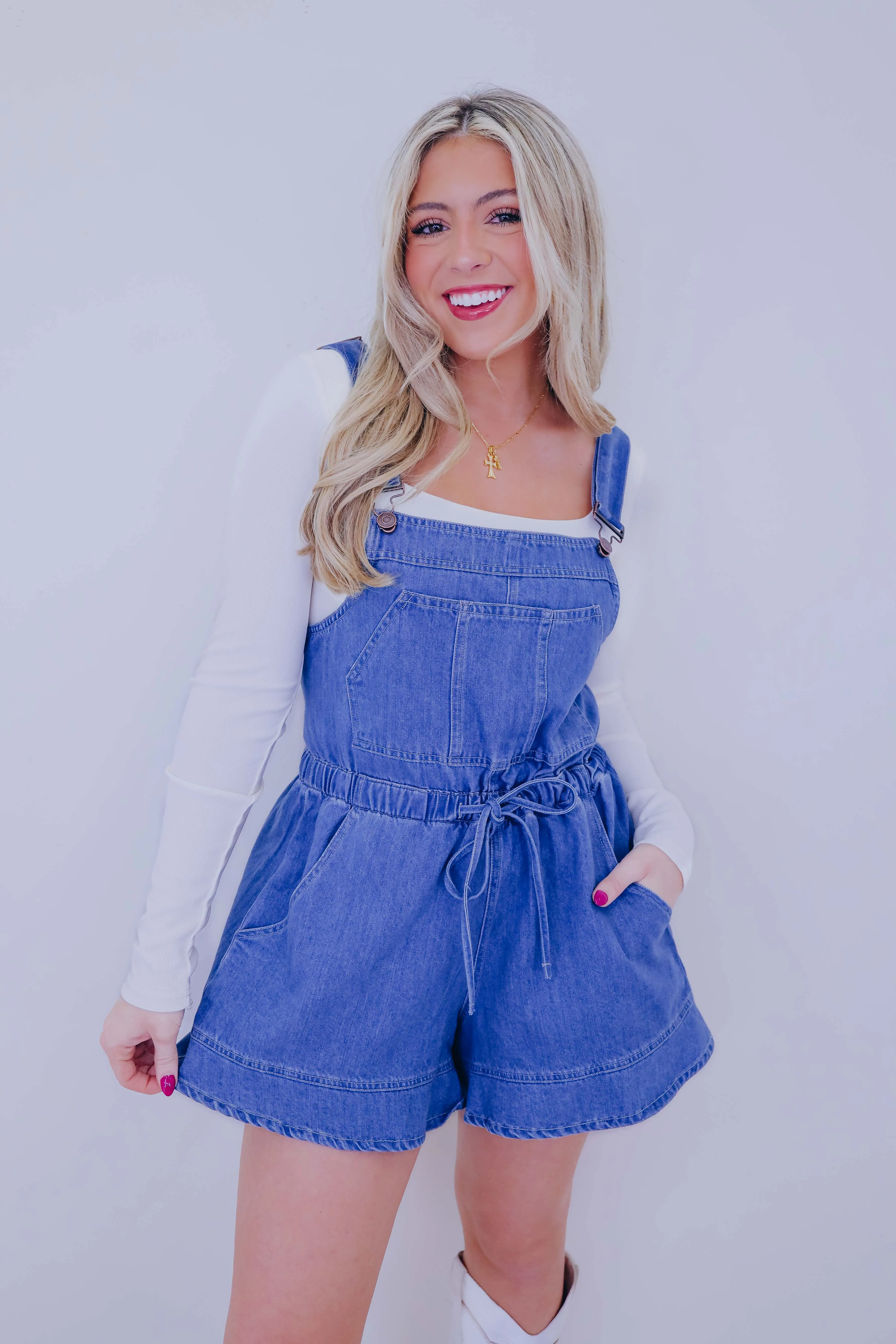 Frilly Femme Ruffle Hem Shortalls