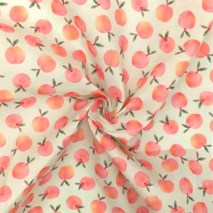 fruit peach pink series printed fabric
