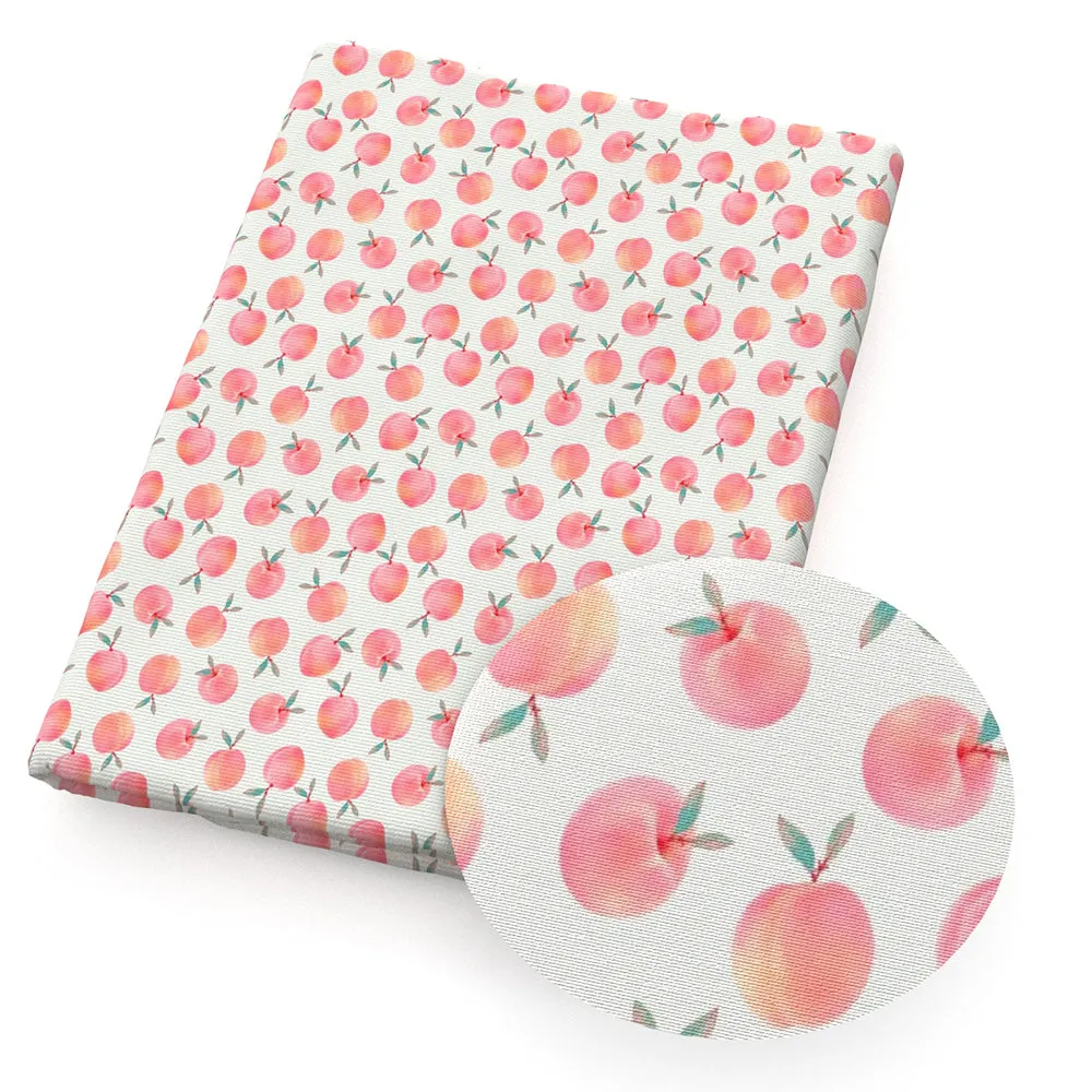 fruit peach pink series printed fabric