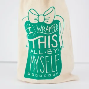 funny wine bag, birthday gift idea, easy holiday gift, I wrapped this myself booze bag