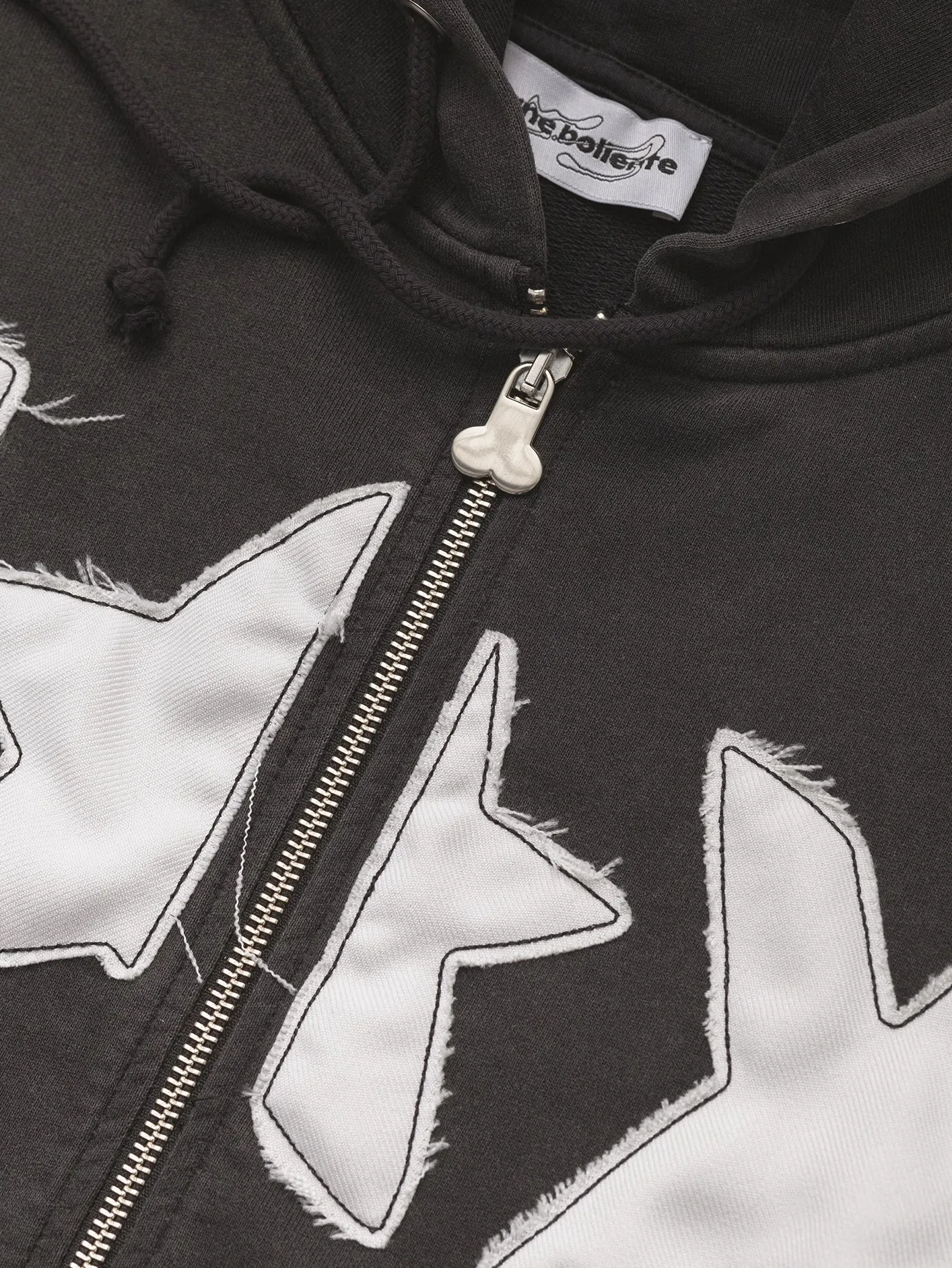 Galactic Tease Zip Hoodie - Off Black