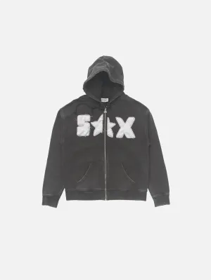 Galactic Tease Zip Hoodie - Off Black