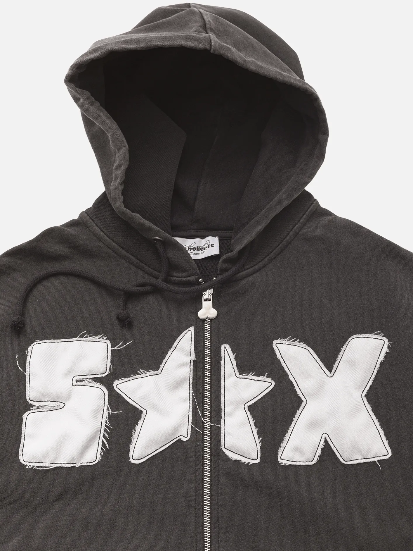 Galactic Tease Zip Hoodie - Off Black