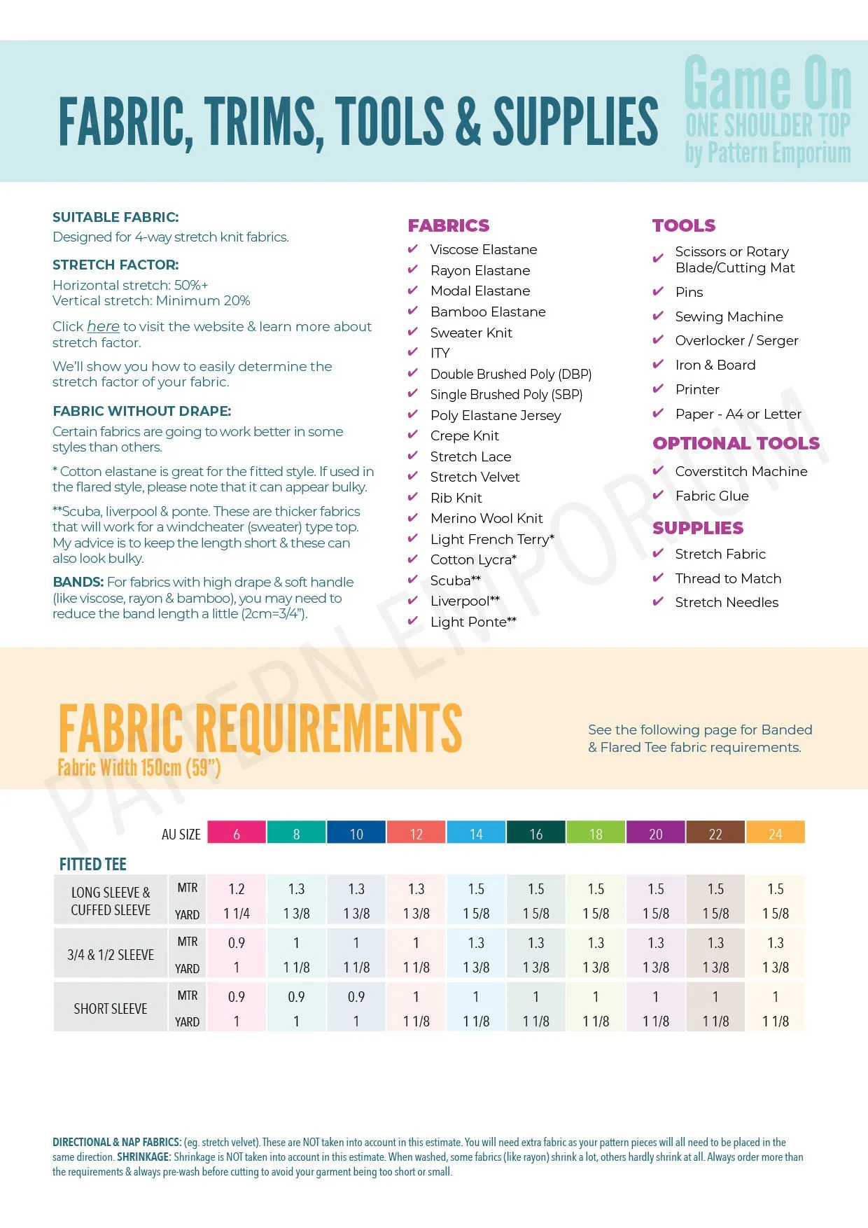 Game On | One-Shoulder Top Sewing Pattern