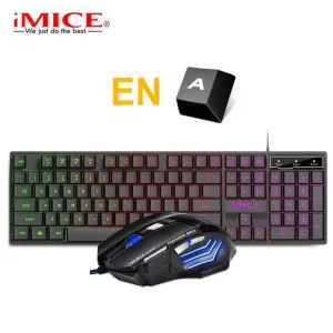 Gaming Keyboard RGB Backlit Keyboard With Silent Gaming Mouse Set Keyboard Mouse Gamer Kit For Computer Game PC Laptop