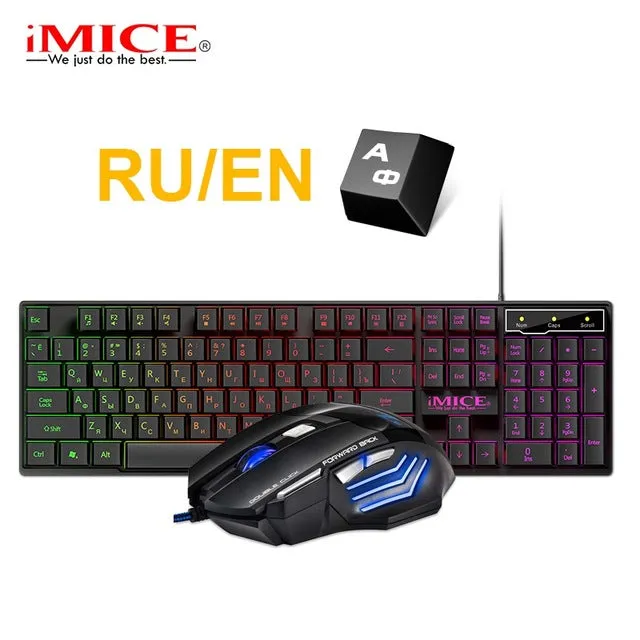Gaming Keyboard RGB Backlit Keyboard With Silent Gaming Mouse Set Keyboard Mouse Gamer Kit For Computer Game PC Laptop