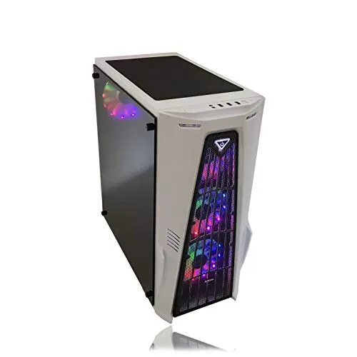 Gaming PC Desktop Computer White by Alarco Intel i5 3.10GHz,8GB Ram,1TB Hard Drive,Windows 10 pro,WiFi Ready,Video Card Nvidia GTX 650 1GB, 4 RGB Fans