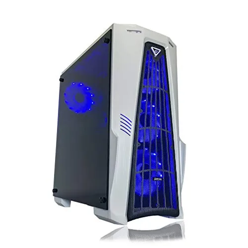 Gaming PC Desktop Computer White by Alarco Intel i5 3.10GHz,8GB Ram,1TB Hard Drive,Windows 10 pro,WiFi Ready,Video Card Nvidia GTX 650 1GB, 4 RGB Fans