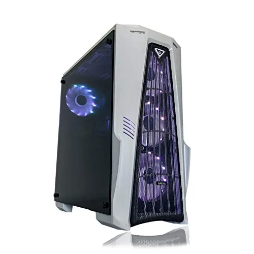 Gaming PC Desktop Computer White by Alarco Intel i5 3.10GHz,8GB Ram,1TB Hard Drive,Windows 10 pro,WiFi Ready,Video Card Nvidia GTX 650 1GB, 4 RGB Fans