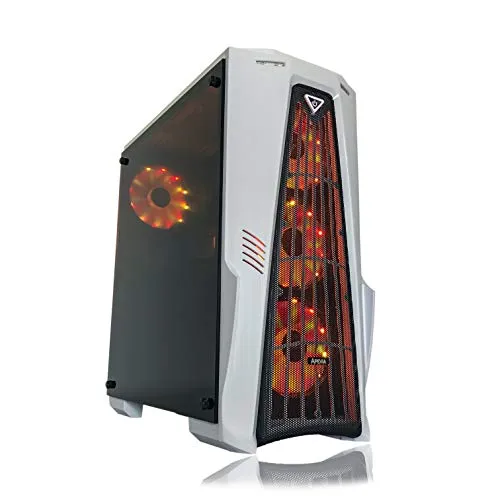 Gaming PC Desktop Computer White by Alarco Intel i5 3.10GHz,8GB Ram,1TB Hard Drive,Windows 10 pro,WiFi Ready,Video Card Nvidia GTX 650 1GB, 4 RGB Fans