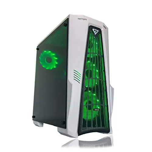 Gaming PC Desktop Computer White by Alarco Intel i5 3.10GHz,8GB Ram,1TB Hard Drive,Windows 10 pro,WiFi Ready,Video Card Nvidia GTX 650 1GB, 4 RGB Fans