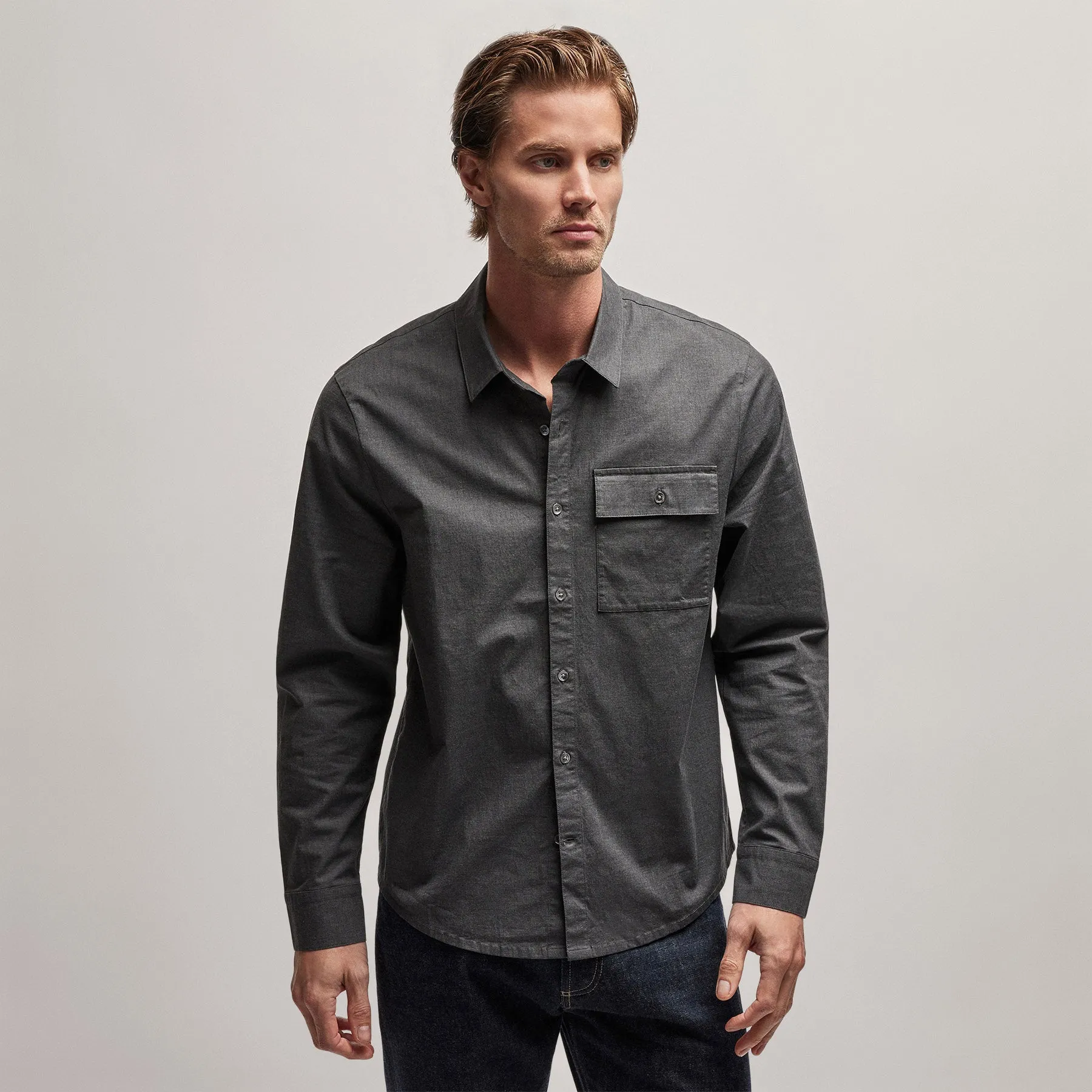 Garment Washed Shirt - Anthracite