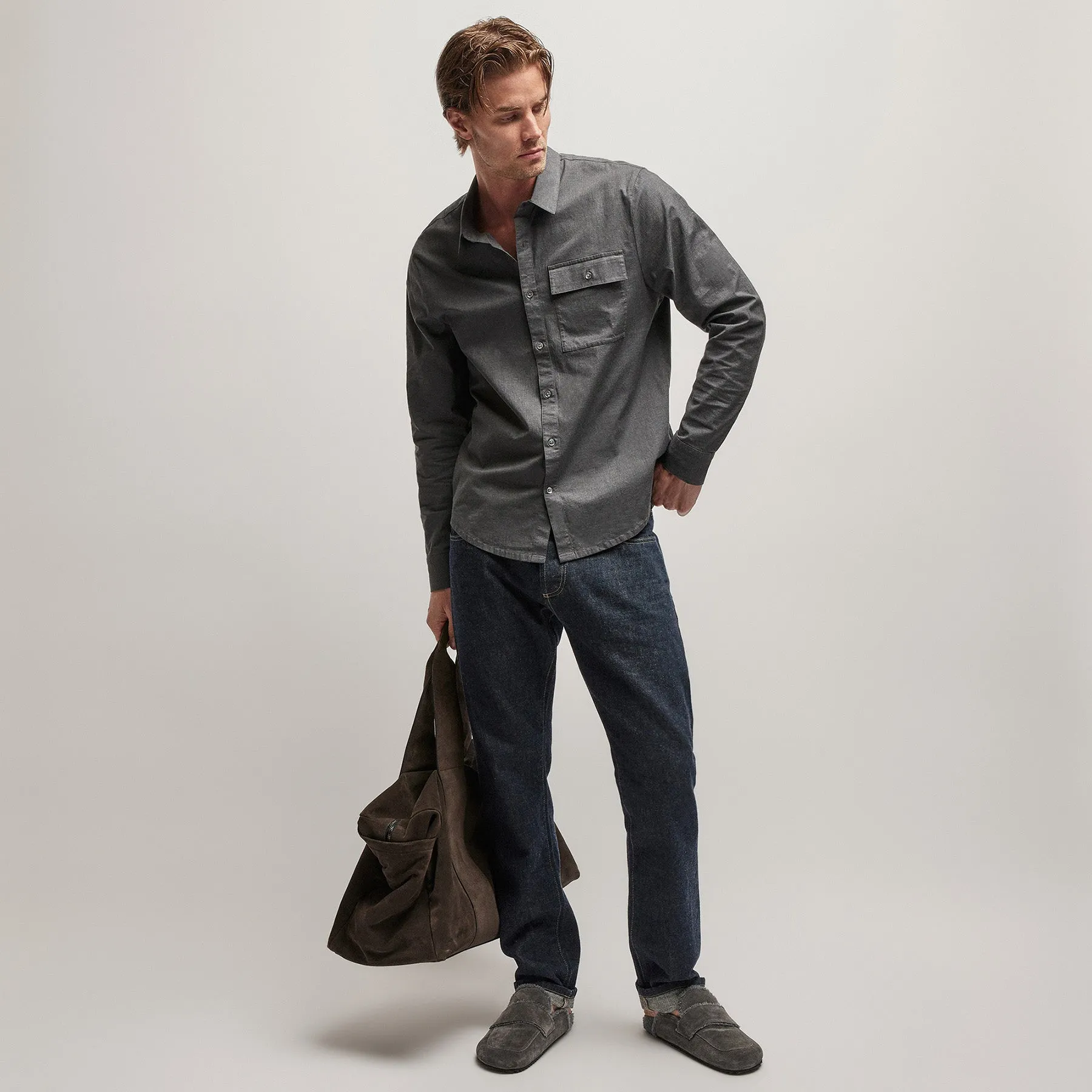 Garment Washed Shirt - Anthracite