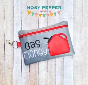Gas Money applique ITH Bag (4 sizes available) machine embroidery design DIGITAL DOWNLOAD