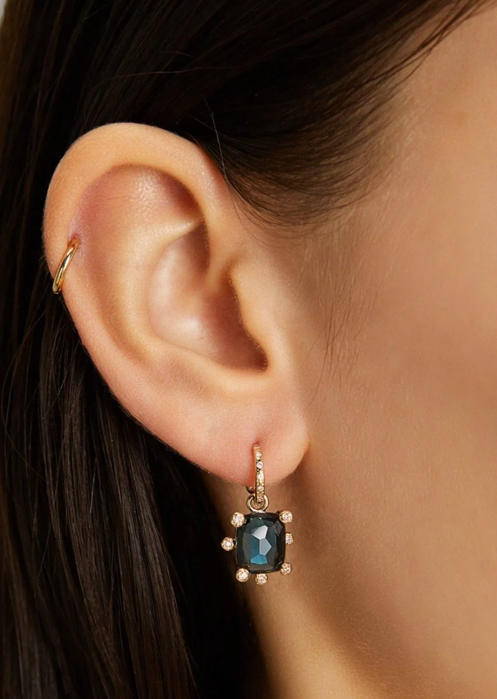 Genie Earring with Blue Topaz