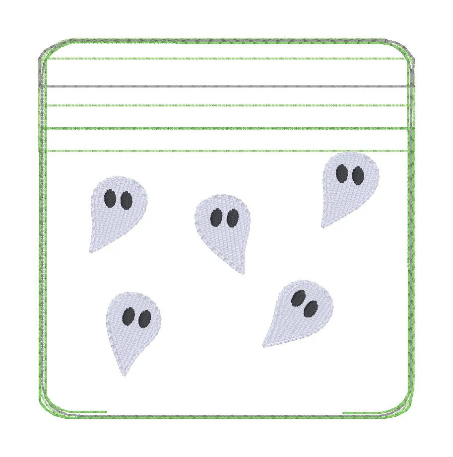 Ghosties ITH Bag embroidery design (5 sizes available) DIGITAL DOWNLOAD