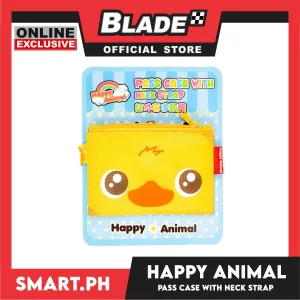 Gifts ID Pass Case With Mobile Strap Happy Animal (Assorted Colors and Designs)