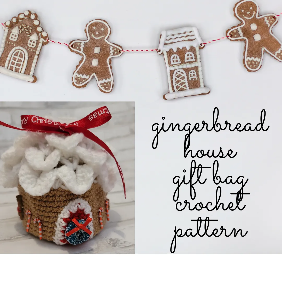 Gingerbread House Gift Bag Crochet Pattern