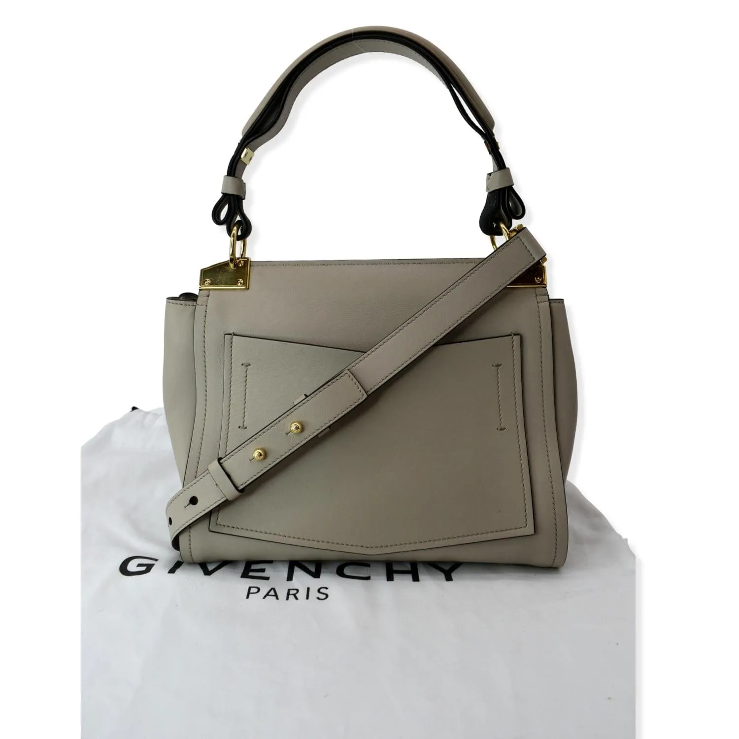 Givenchy Mystic Small Leather Top Handle Shoulder Bag White